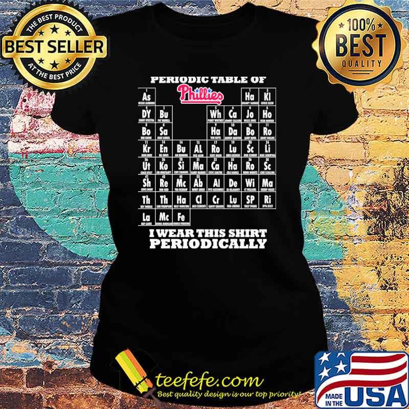 Periodic table of Phillies I wear this shirt periodically s Ladies tee Periodic table of Phillies I wear this shirt periodically s Ladies tee