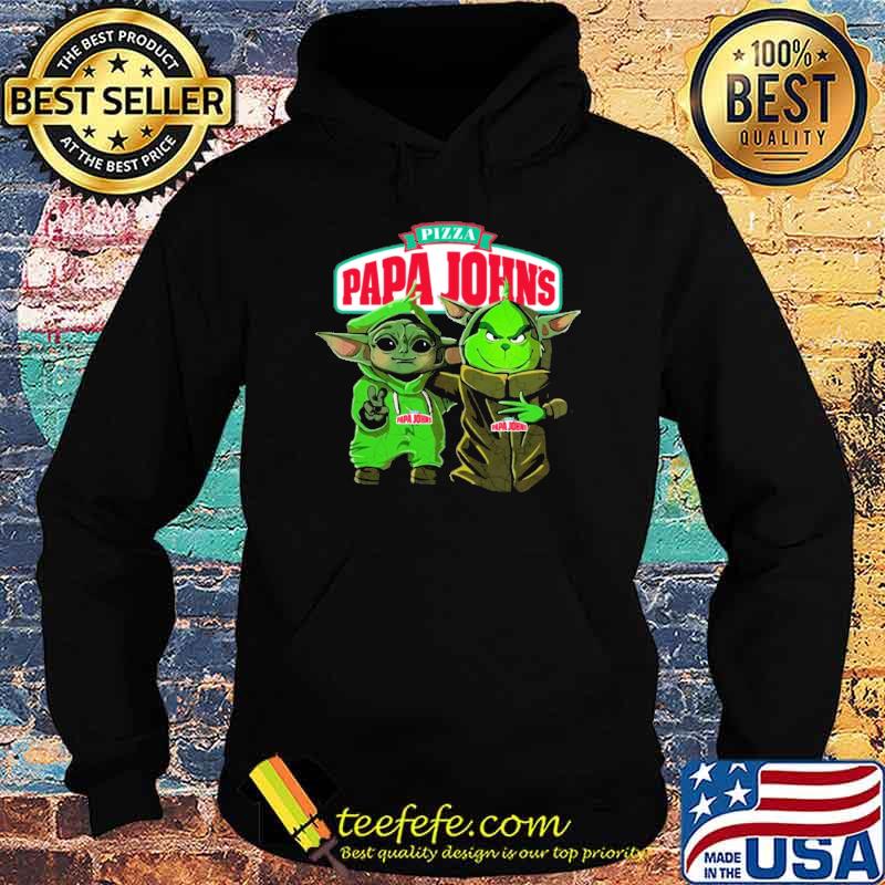 Pizza Papa John's baby yoda and Grinch shirt