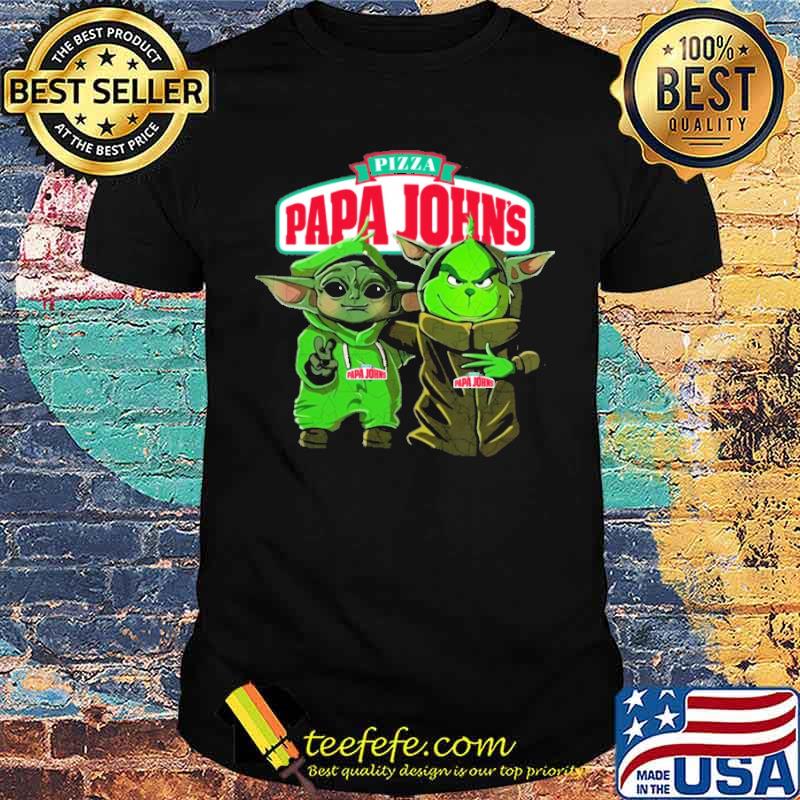 Pizza Papa John's baby yoda and Grinch s Unisex Pizza Papa John's baby yoda and Grinch s Unisex