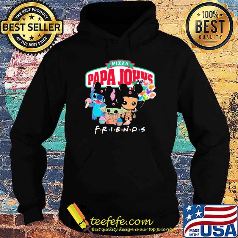 Pizza Papa John's baby yoda Stitch and Groot friends shirt