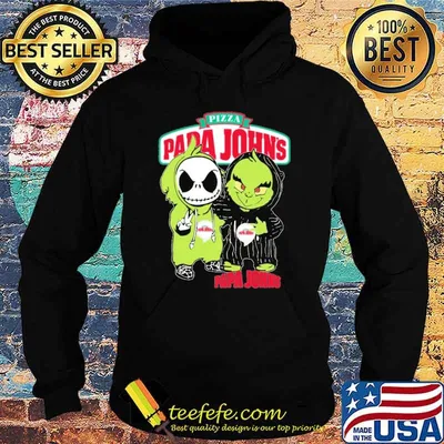 Pizza papa John's Grinch and Jack Skellington shirt