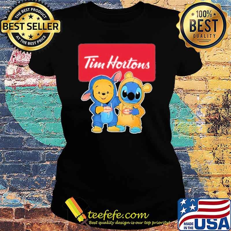 Pooh and Stitch Tim Hortons s Ladies tee Pooh and Stitch Tim Hortons s Ladies tee