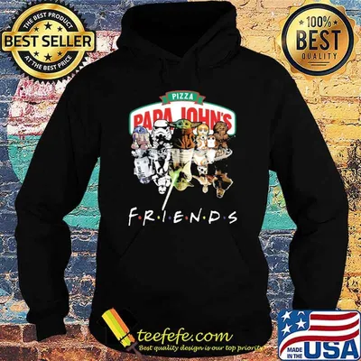 Premium pizza papa john's friends baby yoda star wars shirt