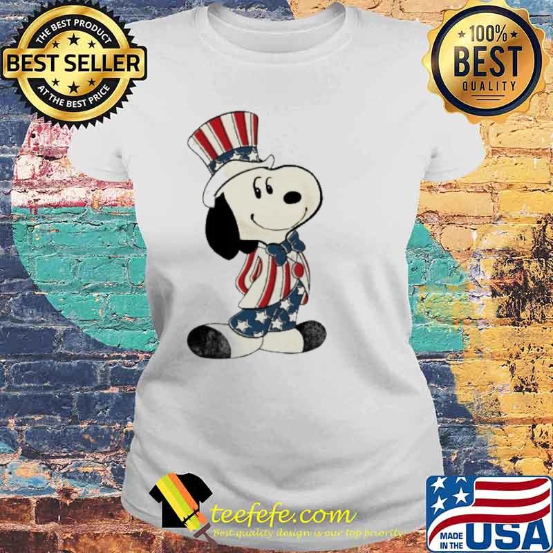 Snoopy America flag smile s Laides tee Snoopy America flag smile s Laides tee