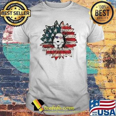 Snoopy America flag sunflower shirt