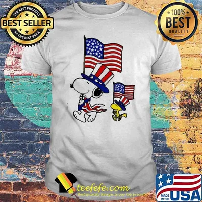 Snoopy and woodstocks America flag shirt