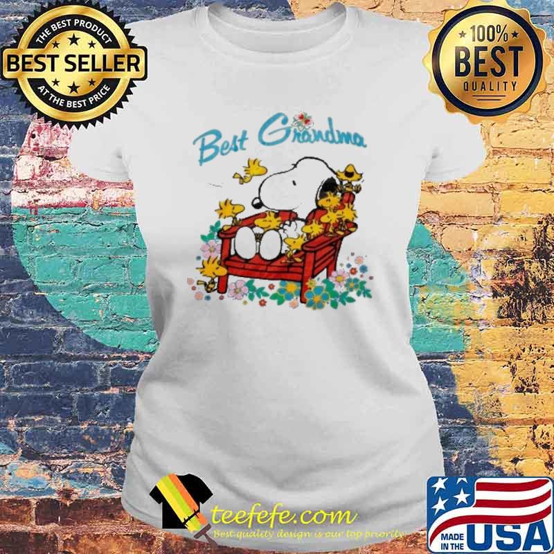 Snoopy and woodstocks best grandma flowers s Laides tee Snoopy and woodstocks best grandma flowers s Laides tee
