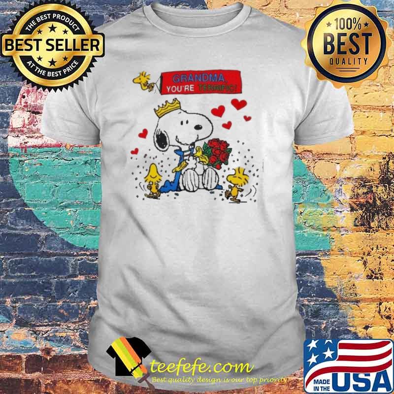 Snoopy and woodstocks grandma you're terrific shirt