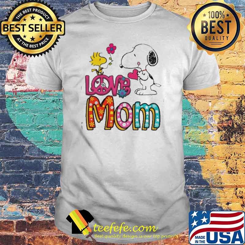 Snoopy and woodstocks love mom flower shirt