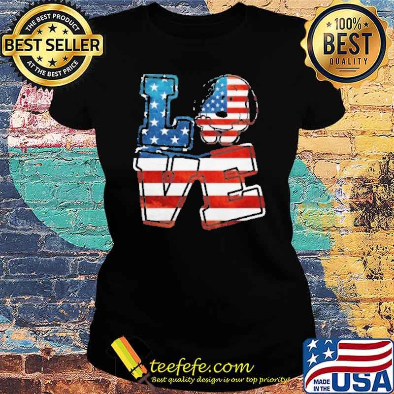 Snoopy love America flag s Ladies tee Snoopy love America flag s Ladies tee