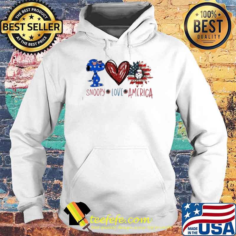 Snoopy love America flag sunflower heart love s Hoodie Snoopy love America flag sunflower heart love s Hoodie