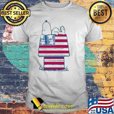 Snoopy sleep on the house America flag shirt