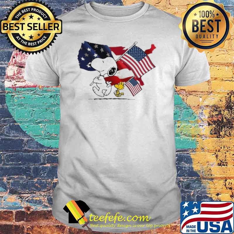 Snoopy woodstocks America flag veteran shirt