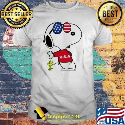 Snoopy woodstocks USA America flag shirt