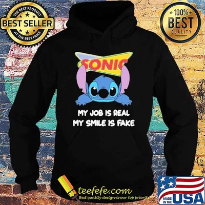 Sonic my job is real my smile is fake Stitch shirt
