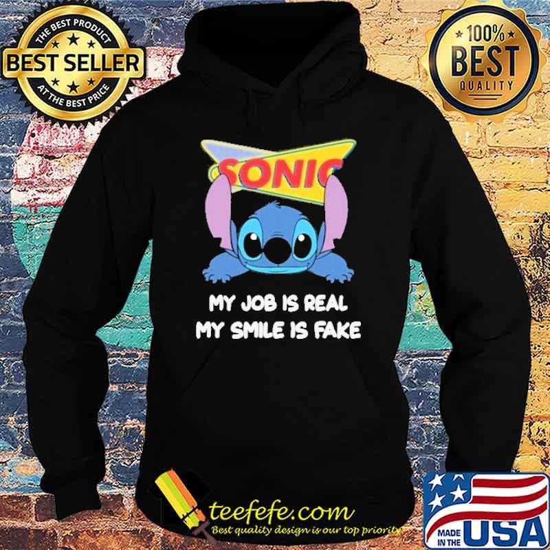Sonic my job is real my smile is fake Stitch shirt
