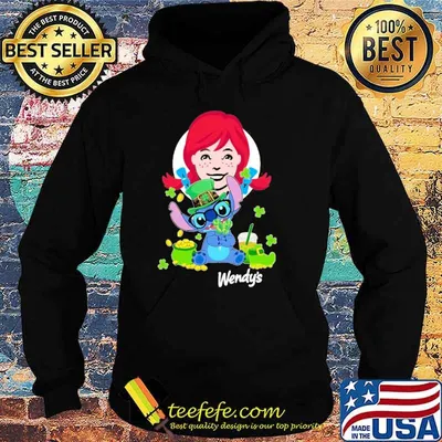Stitch hug Wendy's St. Patrick's day shirt