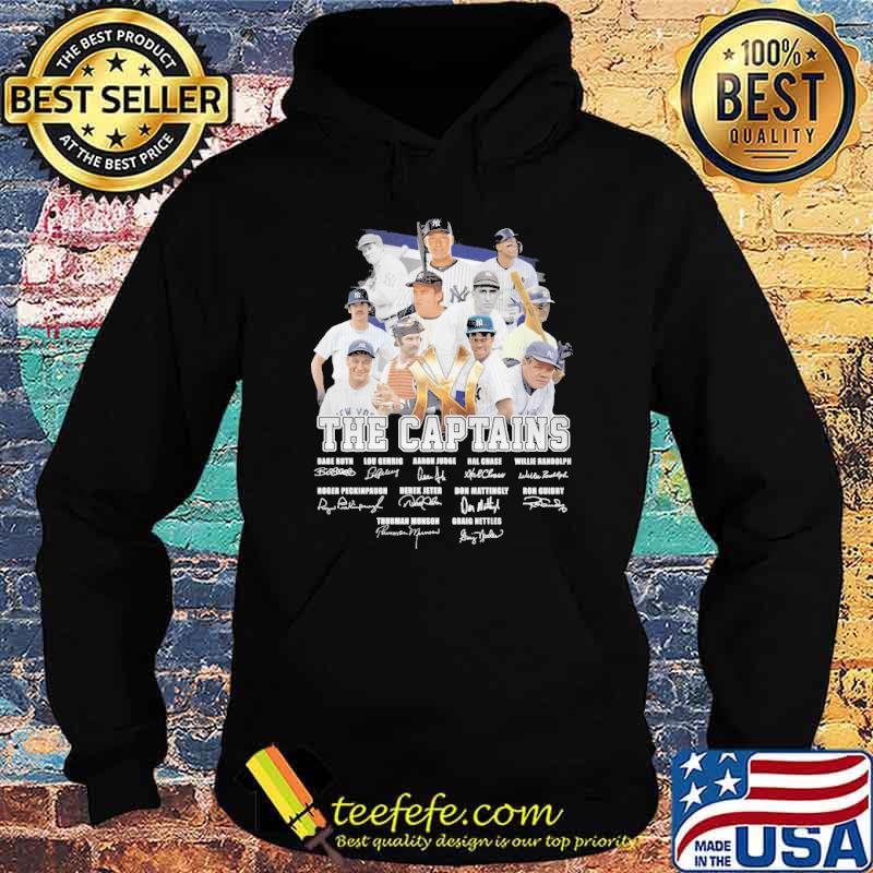 The captains Babe ruth lou genrig signatures Yankees shirt The captains Babe ruth lou genrig signatures Yankees shirt