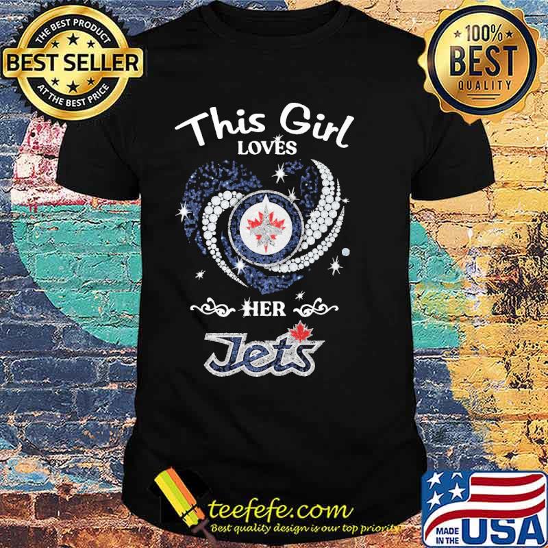 This girl loves her Jets diamond heart s Unisex This girl loves her Jets diamond heart s Unisex