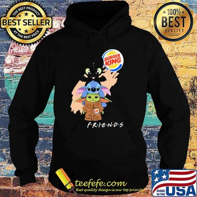 Toothless Stitch baby yoda Burger king friends shirt