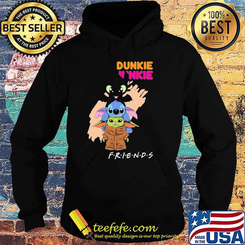 Toothless Stitch Baby Yoda Dunkie Junkie friends shirt