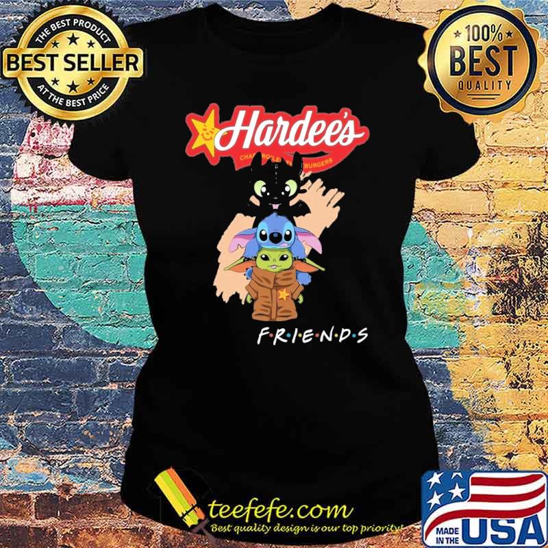 Toothless Stitch Baby yoda Hardee's friends s Ladies tee Toothless Stitch Baby yoda Hardee's friends s Ladies tee