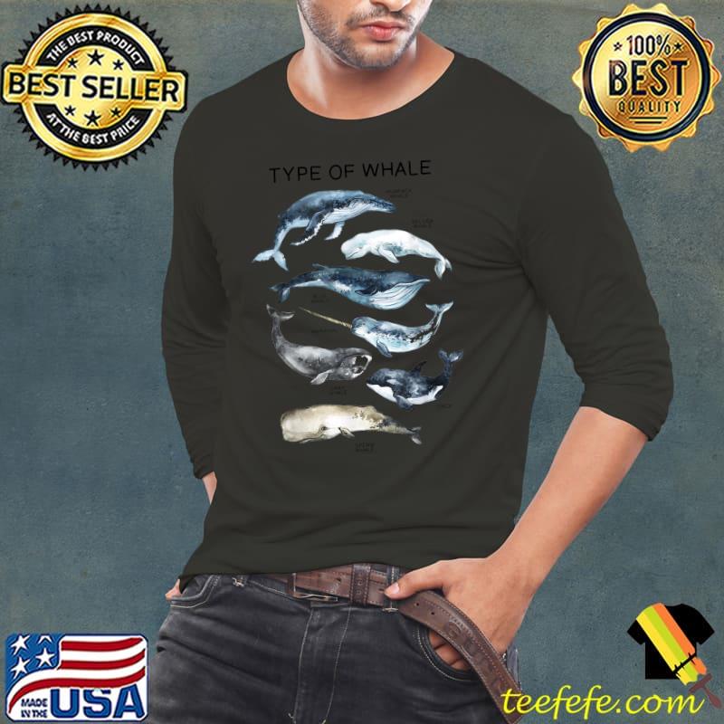Type Of Whale Lover Environmentalist Earth Day Orca Lover T-Shirt