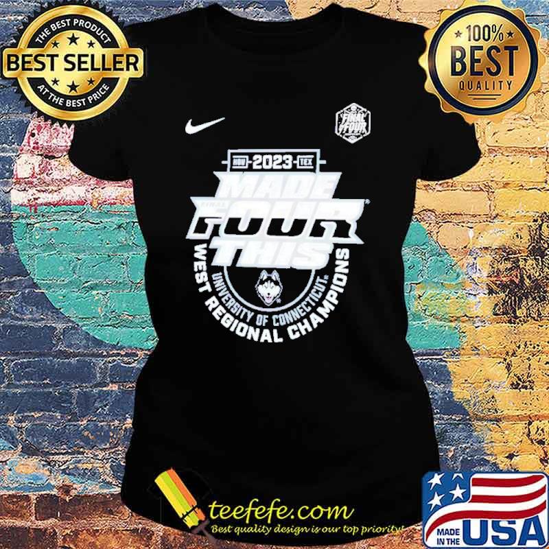 University Of Connecticut Nike 2023 NCAA Men’s Basketball West Regional Champions Final Four Shirt Ladies tee University Of Connecticut Nike 2023 NCAA Men’s Basketball West Regional Champions Final Four Shirt Ladies tee