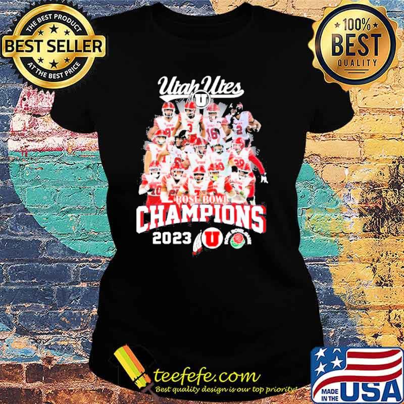 Utah Utes Rose Bowl Champions 2023 Team player Shirt Ladies tee Utah Utes Rose Bowl Champions 2023 Team player Shirt Ladies tee
