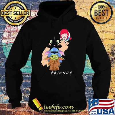WENDY'S toothless stitch baby yoda friends shirt