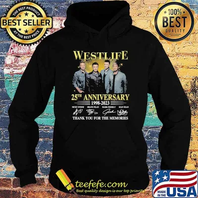 Westlife 25th anniversary 1998 2023 thank you for the memories signatures shirt