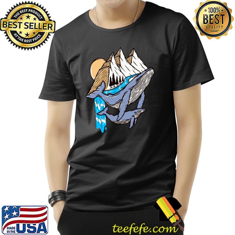 Whales Sharks Ocean Diving Sea Animals Mountain T-Shirt Unisex Whales Sharks Ocean Diving Sea Animals Mountain T-Shirt Unisex