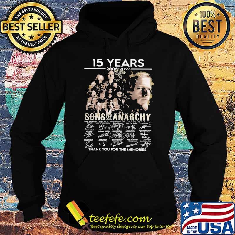 15 years 2008-2023 Sons of Anarchy thank you for the memories signatures shirt 15 years 2008-2023 Sons of Anarchy thank you for the memories signatures shirt