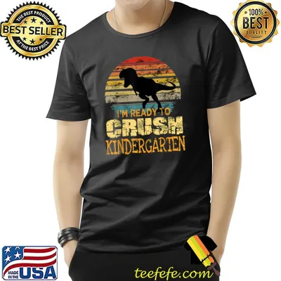 1st Day Of Kindergarten I'm Ready To Crush Dinosaur Vintage T-Shirt