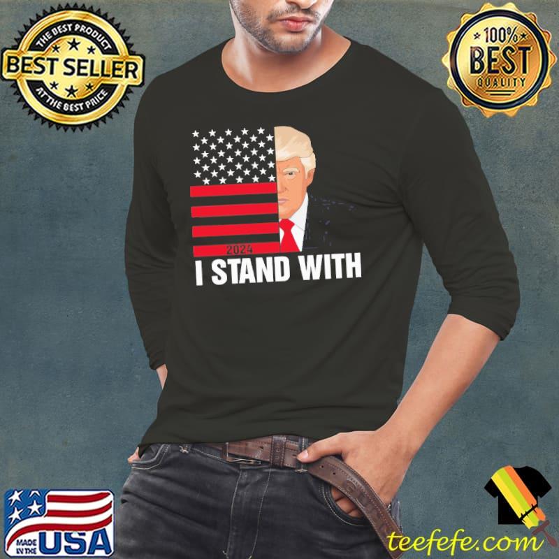 2024 I stand with Donald Trump America flag shirt