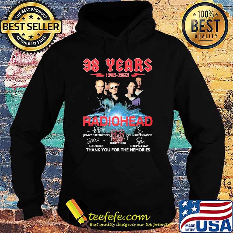 38 years 1985-2023 Radiohead thank you for the memories signatures shirt