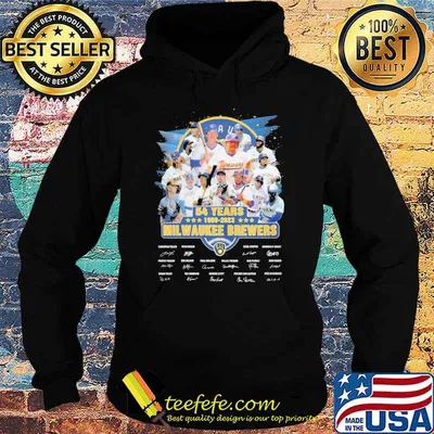 54 years 1989-2023 Milwaukee brewers signatures shirt