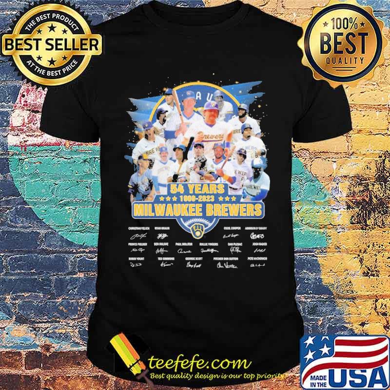 54 years 1989-2023 Milwaukee brewers signatures s Unisex 54 years 1989-2023 Milwaukee brewers signatures s Unisex