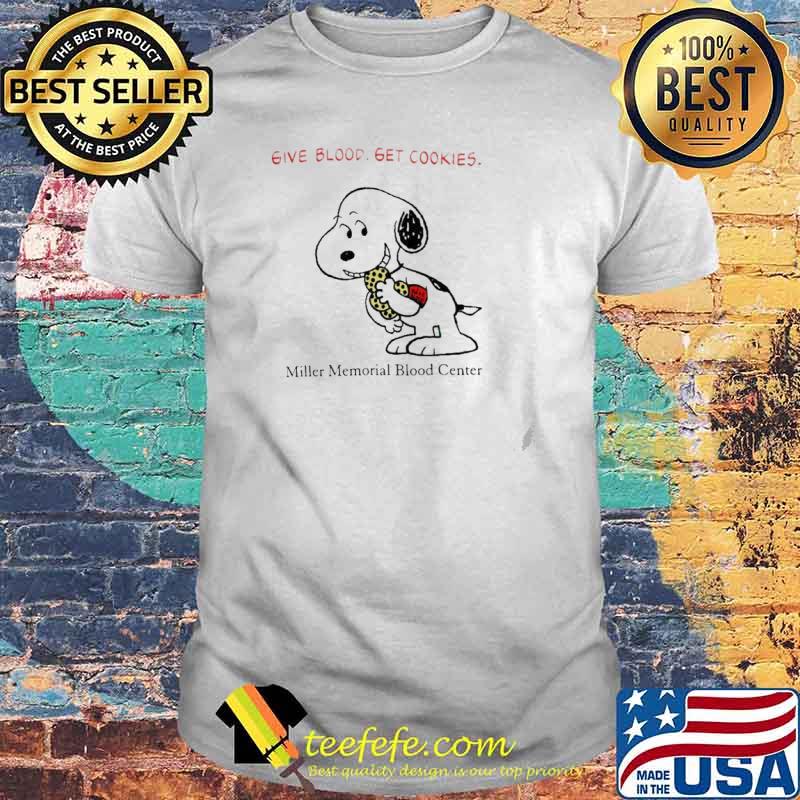 90s Peanuts Snoopy Give Blood get cookies Active miller memorial blood center shirt