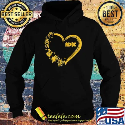 AC DC band music love heart diamond shirt