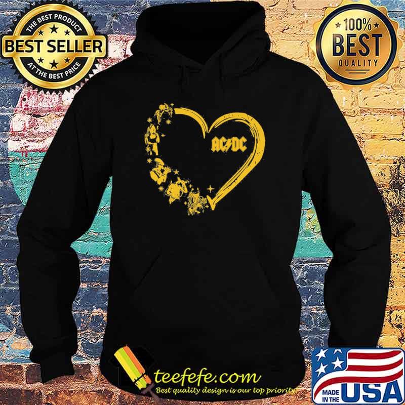 AC DC band music love heart diamond shirt