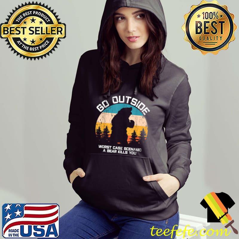 Animal Go Outside Worst Case Scenario A Bear Kills You Bear Vintage Sunset T-Shirt Hoodie Animal Go Outside Worst Case Scenario A Bear Kills You Bear Vintage Sunset T-Shirt Hoodie
