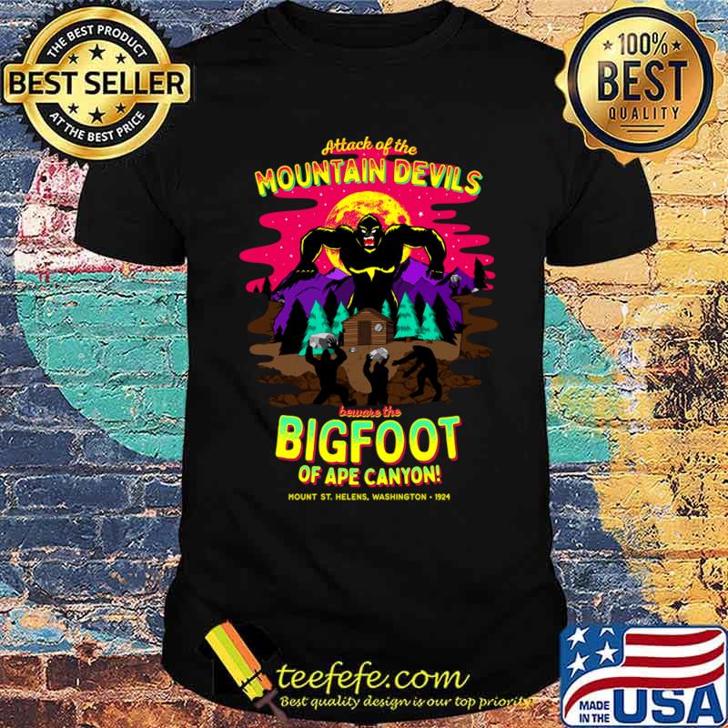 Attack Of The Mountain Devils Bigfoot Battle Ape Canyon Mt St Helens 1924 Cryptid T-Shirt Unisex Attack Of The Mountain Devils Bigfoot Battle Ape Canyon Mt St Helens 1924 Cryptid T-Shirt Unisex