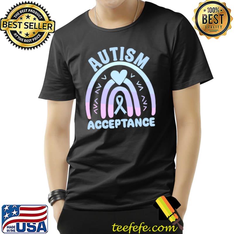 Autism acceptance heart rainbow T-Shirt