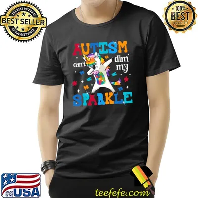Autism can't dim my sparkle unicorn dabbing T-Shirt