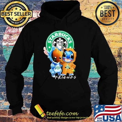 Baby groot and Stitch Starbucks friends shirt