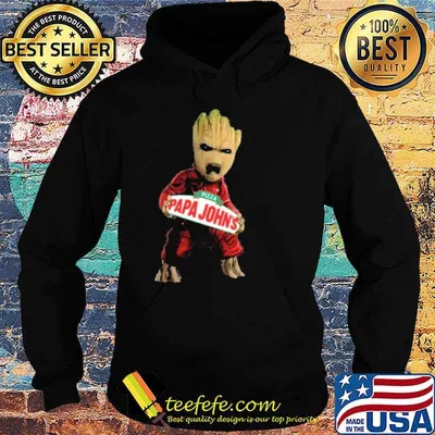 Baby groot Pizza papa john's shirt