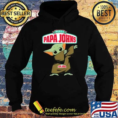 Baby yoda dabbing pizza papa john's shirt