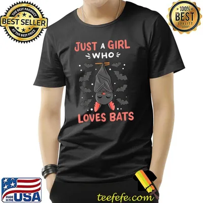 Bat Just A Girl Who Loves Bats Halloween Bat Lover T-Shirt