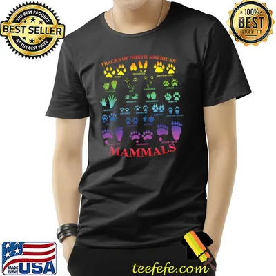 Beartracker Wildlife Tracks Of North American Mammals Colors T-Shirt